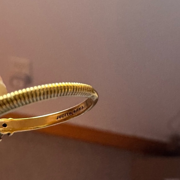 Judith Ripka 14K Gold & Diamond Gemstone bypass ring signed stamped - Picture 7 of 10